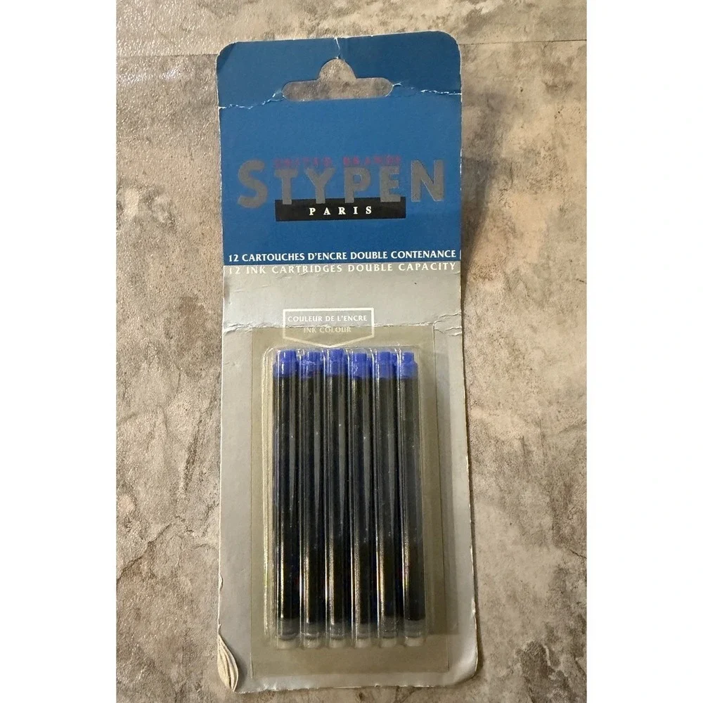 Stypen Fountain Pen Cartridges 12 Premium Blue Ink Double Capacity Cartridges